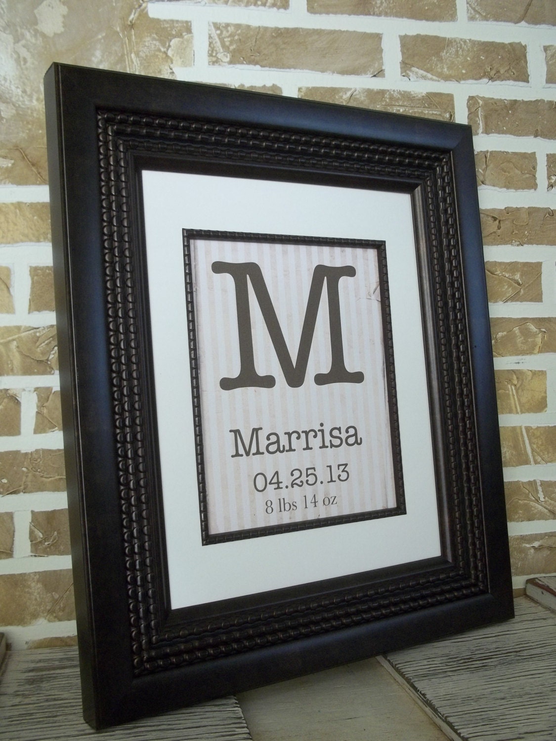 Personalized Distressed Stripe Wedding - Anniversary - Baby - Prints - FREE SHIPPING