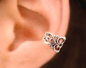 925. Princess Filigree - Sterling Sliver ear cuff earring jewelry - non pierced earcuff clip 112212