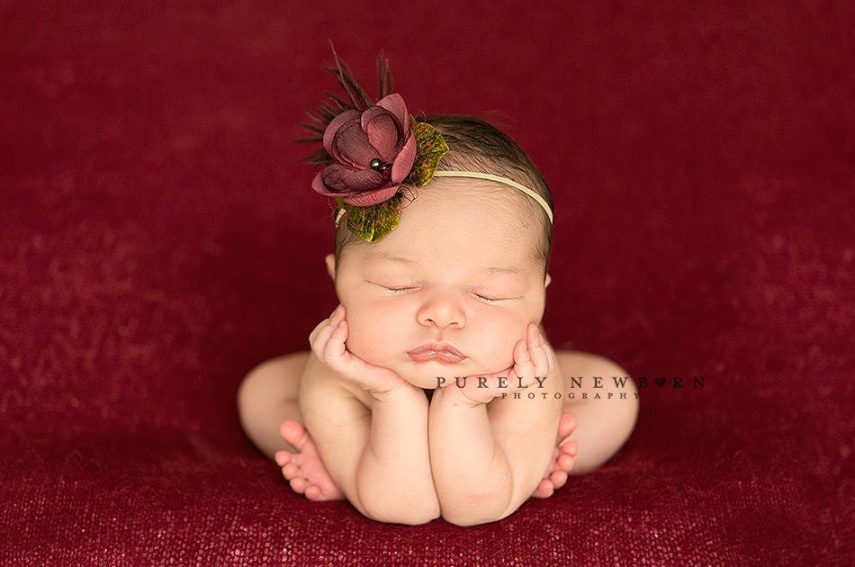Burgundy Mauve Garden Flower Headband