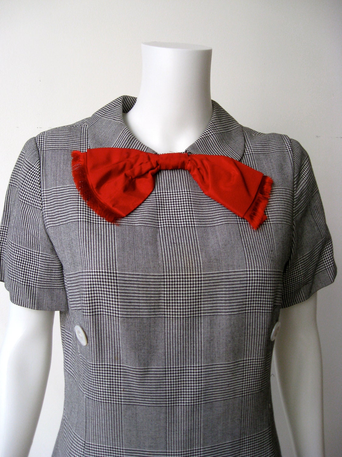 Incredible Mod Vintage Black and White Checkered Dress
