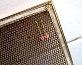 Earring Holder, Mother of Pearl Earring Display frame, magnetic brass framed Jewelry organizer