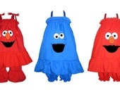 Pillowcase Dress Set Sesame Street Elmo or Cookie Monster Boutique 12/18M 24M/2T 3T/4T 5/6 Pageant New