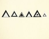 Black Hills - Geometric art, monochrome, black, white, abstract art, minimalist art gift for him 8x10" Giclee print