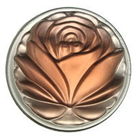 Large 40mm Peach Cut Rose Glass Jewel for Stained Glass Projects - missourijewel