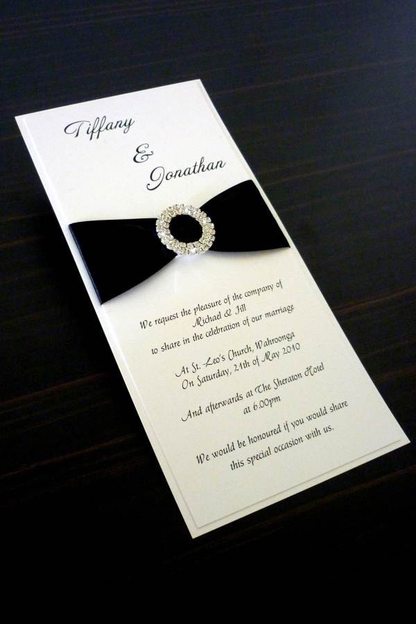 Elegant Black & White Wedding Invitation - DEPOSIT