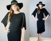 Vintage 1970s Black Knit Dress