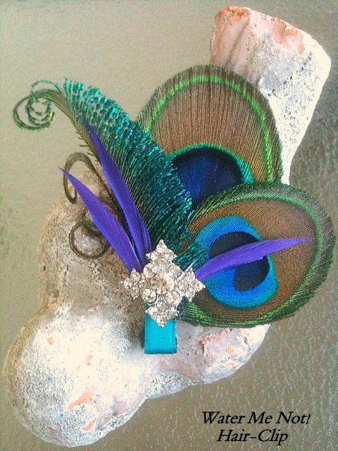 Customize this Multi purpose  Peacock Decor for a hair piece, clutch purse,sash, broach, corsage and