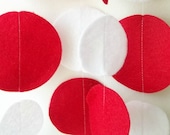 Felt Garland - Christmas - 10 feet - Red and White - Peppermint