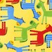 Bright Blue and Red Horse Fabric, Urban Zoology by Ann Kelle for Robert Kaufman, Horse Print in Primary Colors, 1 Yard