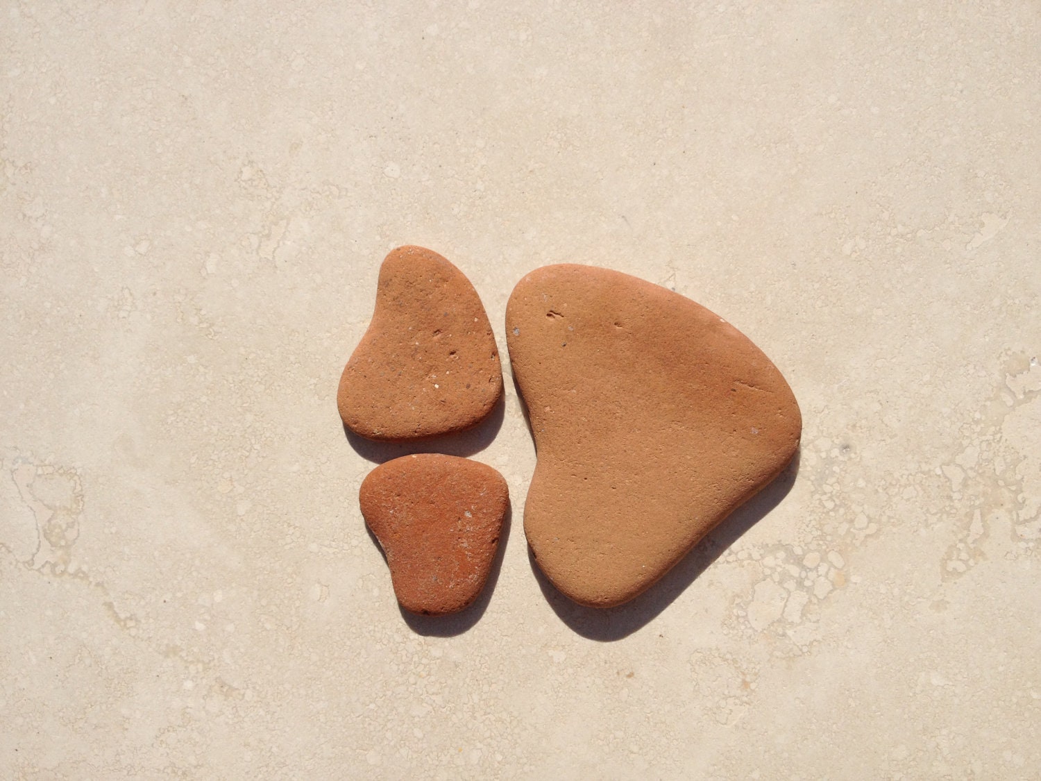 Three Beach Terracotta Pottery Hearts