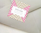 ON SALE - Personalized Square Chevron Address Labels/Bookplate