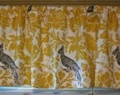 NEW Window Curtain-Valance Premier Prints Barber  Bird  Yellow Grey