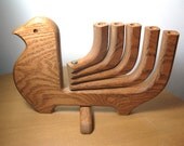 Wooden Bird Candle Holder