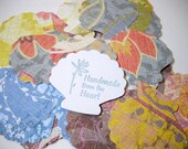 Floral Seashell Die Cut 1.5 Inch Cardstock 50 Stamped Handmade From the Heart