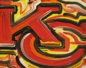 Kansas city Chiefs Painting by Justin Patten Sports Art Football
