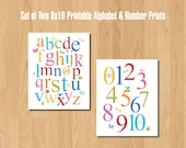 Set of Two Printable 8x10 Alphabet & Number Prints
