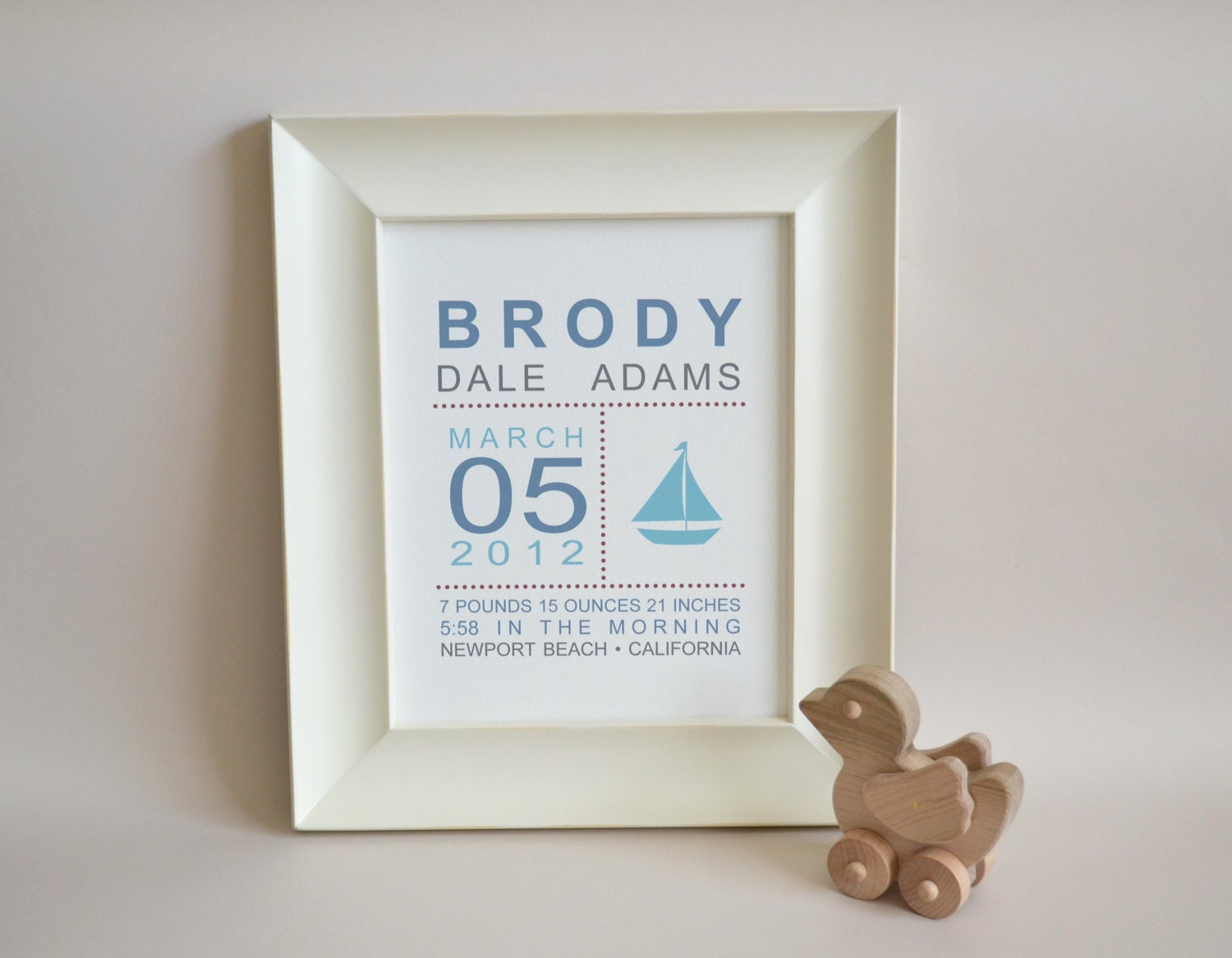 Modern Birth Announcement Print - Custom Wall Art