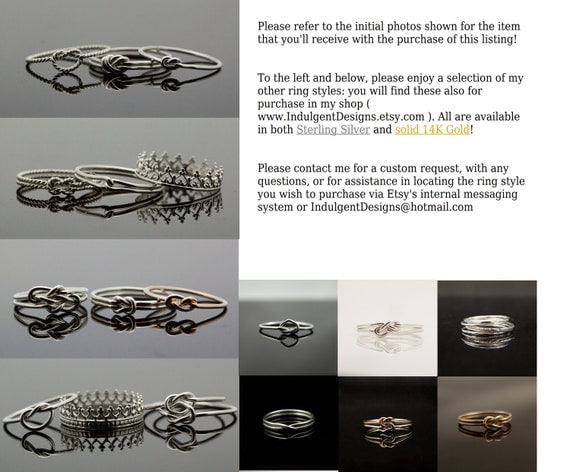 Sterling Silver heart ring. Love knot ring infinity ring. Unique promise ring, committment ring, Purity ring midi ring