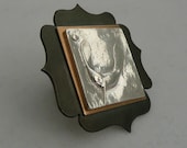 Maple Key Fine Silver, Bronze, Oxidized Sterling Silver Brooch, pin, hand-crafted OOAK