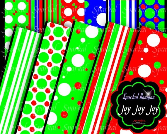 Red Stripes Paper Digital Party Paper Invitation Paper Polka dot Background Paper Party Decoration Paper Instant Blue Green Red party Paper Il_570xn