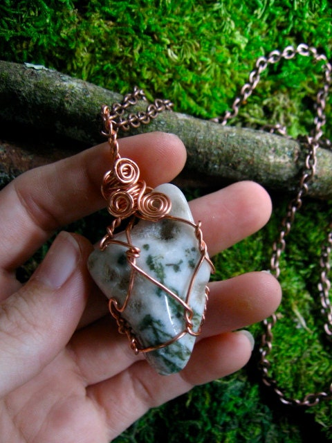 LARGE Moss Agate Amulet