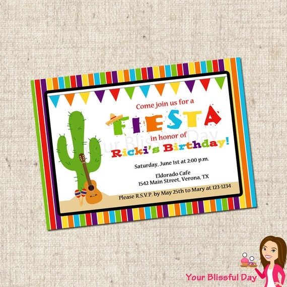 PRINTABLE Fiesta Party Invitation Il_570xn