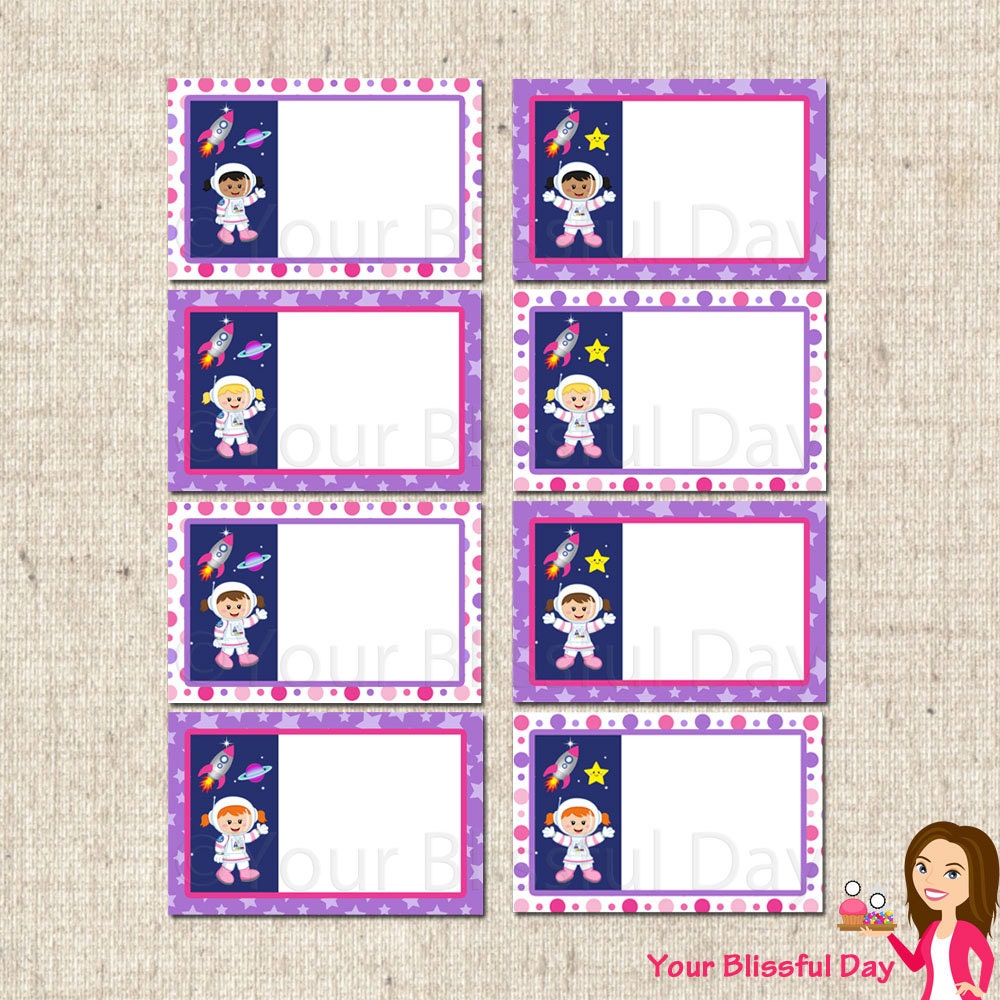 PRINTABLE Girl Astronaut Label Tents Il_570xn