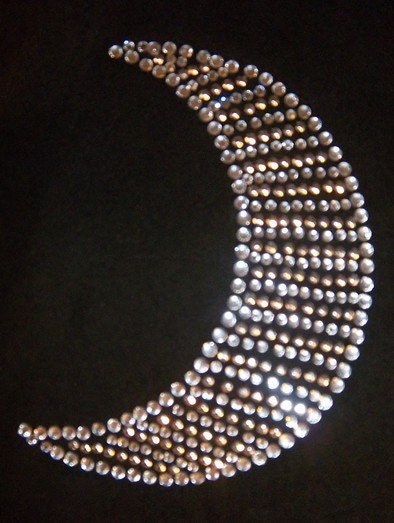 Sorority GAMMA  Rhinestone Crescent Moon Iron On   Sorority Symbols Phi Beta