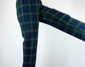 Plaid Pants Black Watch Tartan Vintage 1980s Size Petite Medium