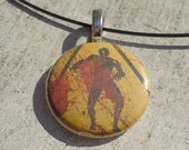 Halloween Zombie Necklace - Bloody Zombie - Unisex Horror Macabre Halloween Geekery Yellow Black Red The Walking Dead