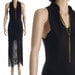 Vintage 80s 90s Dress - Black Maxi Flapper Fringe Body Con Bandage Dress - XS / S