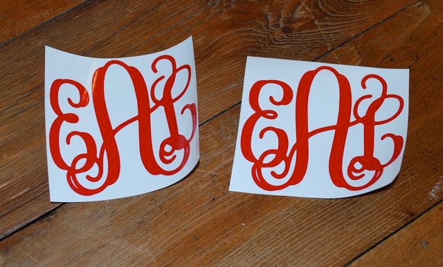 Vinyl Monograms - matching pair - 4"