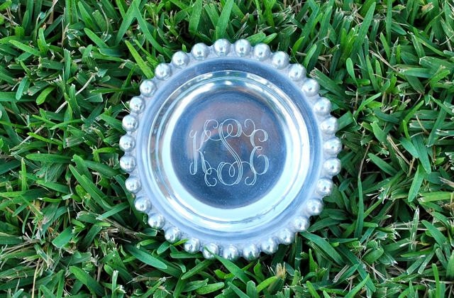 Engraved Round Tray - Elegant Ring Dish or Catch all