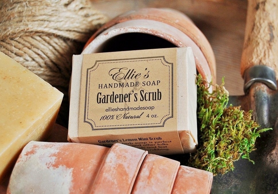 Gardeners Scrub Soap - 100% Natural, Cold Process, Vegan, Olive Oil Handmade Soap