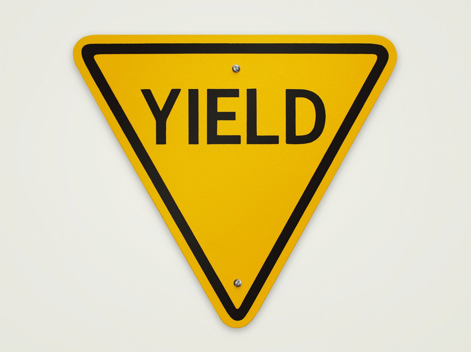 YIELD Yellow Traffic Wall Sign