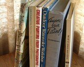 SALE )) lot of 6 vintage ART BOOKS oil painting from photographs watercolor Japanese Brush Painting how to intructions Anyone Can Paint