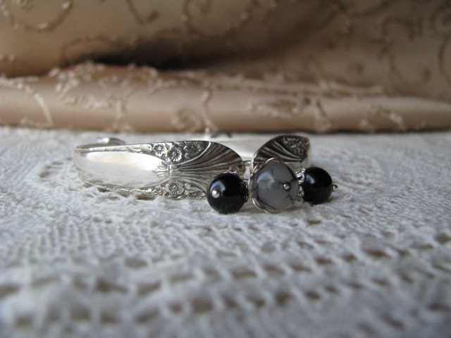 Spoon bracelet - Spoon Jewelry - Vintage Silver Plate Spoons - Art Deco - "Radiance" - Crown Silver plate, 1939