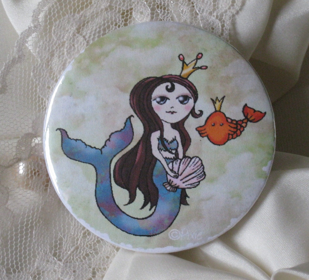 Mermaid Pocket Mirror, Pocket favor, Party Favour, Small gift, Gift for Girls