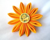 Leo Orange Hair Flower Kanzashi Style