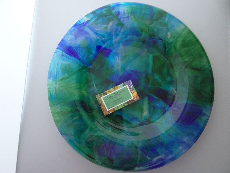 Earth Platter, fused glass