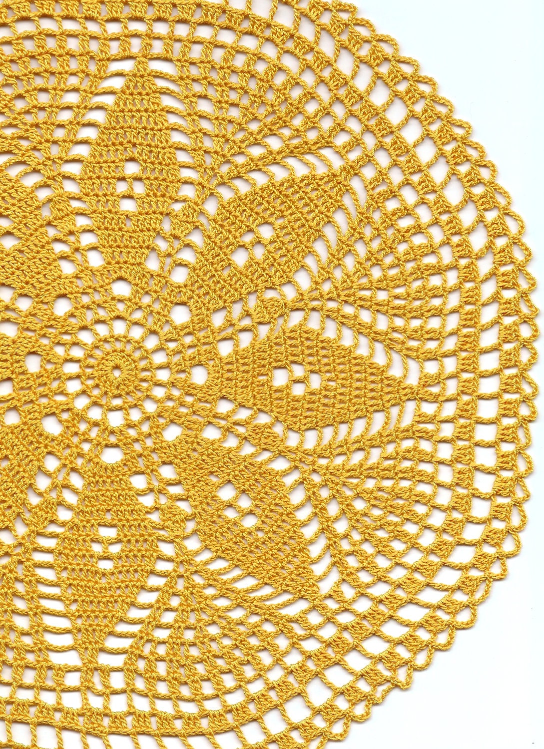 Crochet doily, lace doily, table decoration, crocheted place mat, center piece, doily tablecloth, weddings, napkin, mustard, handmade doilie