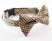 Autumn Mini Plaid Dog Bow Tie Collar