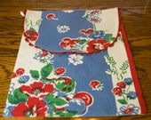 Vintage Print Cloth Bag / Table Cloth Fabric Bag