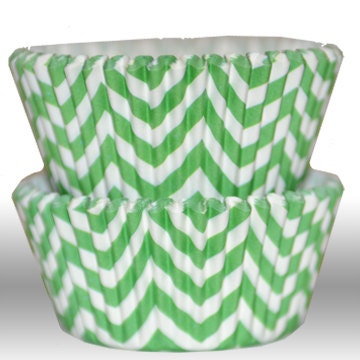 Chevron Lime Green GREASEPROOF Zigzag Baking Cups Cupcake Liners - Quantity 50 Il_170x135