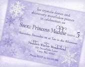 Snow Princess Invitation Winter Wonderland Invitation - Frosty Purples - Gwynn Wasson Designs PRINTABLES