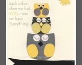 Kids Yellow and Gray Nursery Art Decor. Nursery Decor. Baby Boy Nursery Room Art. Baby Boy Owl. First We Had. Yellow and Gray