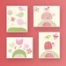 Girl Nursery decor print, Baby girl room decor, Set of 4 8x10 prints, owl, love bird, turtle..Green, ivory, light pink, pale pink and sage