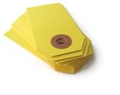 25 Dandelion Yellow Colored Shipping / Parcel Tags - Small - Heavy 13pt Cardstock - Classic - Blank - 2 3/4 x 1 3/8" - Plain - DIY - 2.75"