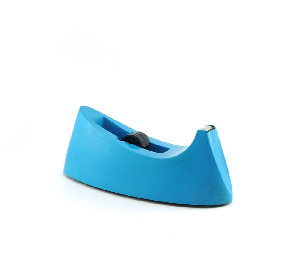 Turquoise tape dispenser - neon teal blue desk accessory office supply