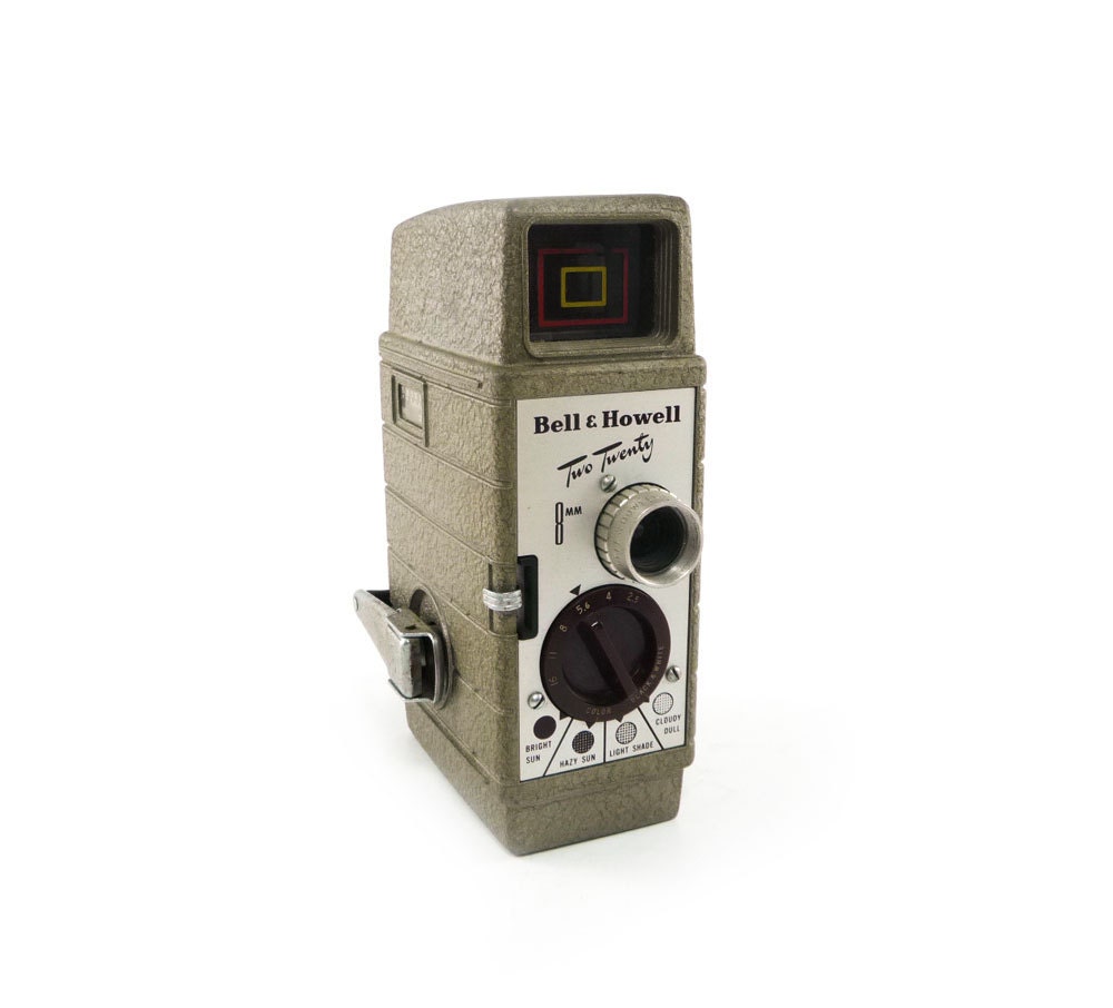 Vintage movie camera - brown Bell & Howell two twenty